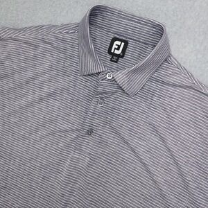 FootJoy Polo Golf Shirt Men's XL Gray Striped Performance Stretch